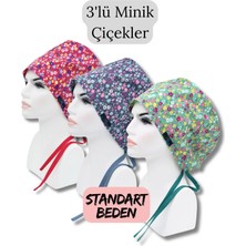 Doktorbonem Standart Beden 3lü Minik Çiçekler Fuşya Mavi Yeşil Minik Çiçekler Cerrahi Bone