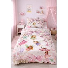 Bebişim Halı Sevimli Periler Tek Kişilik Pike Takımı Çocuk Odası Pike Yatak Örtüsü