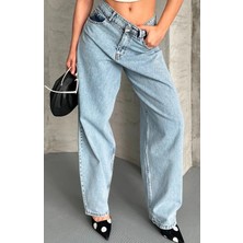Pazarcan Baggy Kar Yı Buz Jeans Pantolon