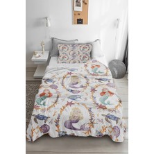 Bebişim Halı Deniz Kızı Desenli Tek Kişilik Pike Takımı Çocuk Odası Pike Yatak Örtüsü