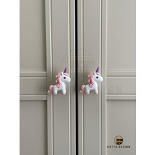 Dotta Design Unicorn Kulp - Çocuk Odası İçin 4x4x4 cm Plastik Kulplar Şık Tasarım Tekli