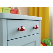 Dotta Design Mantar Kulp Çocuk Odası Kulpları Tekli 3x3x3 cm Plastik Eğlenceli Tasarım