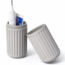 Yapı3D Taşınabilir Çok Amaçlı Silindir Organizer | Sert Plastik Diş Fırçası Kutusu & Makyaj Taşıma Kabı | Seyahat Için Pratik Saklama Kutusu