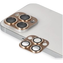 Zemira Home Newface iPhone 13 Pro Max Pers Alüminyum Kamera Lens - Gold