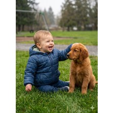 Neobeybi Erkek Bebek Mavi Desenli Kapüşonlu Içi Polar Astarlı Monte1 Yaş