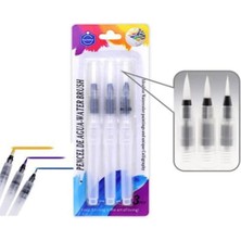 AY MAGNET 3'lü Su Hazneli Fırça Seti Sulu Boya Kalemi Kaligrafı Fırçası Hat Fırçası Keep Smiling