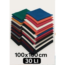 30 Adet Düz Renk Dağıtmalık Hac Umre Düğün Hediyelik Çeyizlik Flamlı Pamuk Eşarp Yazma