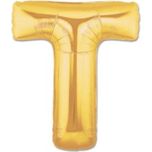 Bucuks Mey Ithalat® T Harf Folyo Balon Altın Renk  40 Inç