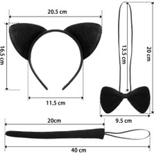 Bucuks Mey Ithalat® Kedi Kostüm Taç Kuyruk Papyon Seti 1 Adet