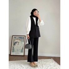 Miraydin Butik Double Kumaş Tek Düğme Yelek ve Pantolon Takım - Siyah