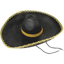 Bucuks Mey Ithalat®  Sombrero Meksika Şapkası Mariachi Altın Şeritli Yetişkin Boy