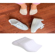Ozzy Socks 6 Çift Yumuşak Dokulu Kadın Beyaz Bambu Görünmez Sneaker Spor Ayakkabı Çorabı