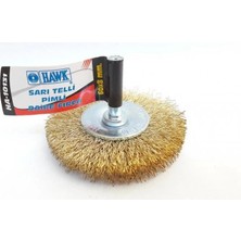 Bucuks Mey Ithalat® Hawk HA10131 Pimli Sarı Tel Daire Fırça 60X8 mm