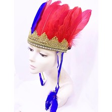 Bucuks Mey Ithalat® Bordo Mavi Renk Tüylü Kızılderili Başlığı | Taraftar Başlığı