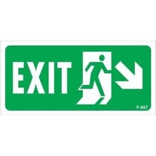 Bucuks Mey Ithalat® Exit Sağ Aşağı Uyarı Levhası 17,5X25 KOD:957