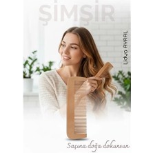 Bucuks Mey Ithalat® Doğal Şimşir Ahşap Tarak – 16 Cm, Anti-Statik, Kepek Karşıtı ve El Yapımı