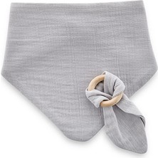 Bucuks Mey Ithalat®  ahşap Diş Kaşıyıcılı Bürümcük Müslin Önlük 736 Gri