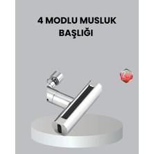 Bucuks Mey Ithalat® Abs Pirinç Alaşımlı Musluk Başlığı 4 Modlu 360° Dönebilen ve Ekonomik