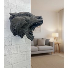 Bucuks Mey Ithalat® Siyah Ayı Figürü Duvar Dekoru Asılabilir Hediyelik Heykel 25X19 cm