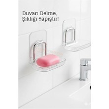 Bucuks Mey Ithalat® Yapışkanlı Sabunluk – Su Giderli, Katı Sabun Kutusu, 13 x 9 cm