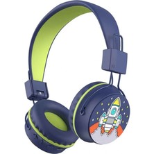 Bucuks Mey Ithalat® Roket Desenli Bluetooth Kulak Üstü Kablosuz Kulaklık