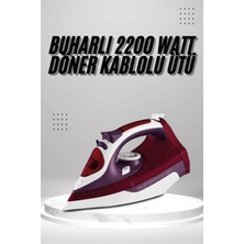 Bucuks Mey Ithalat® Seramik Tabanlı Kırmızı 2200 Watt Şok Buharlı Ütü