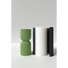 Cage Art Studio Orta Boy Desenli Sütün Mum Silikon Kalıp - Desenli Sütün Şeklinde Mum Silikon Kalıbı - 14X6 cm