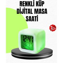 Bucuks Mey Ithalat® Gece Lambası Fonksiyonlu Renk Değiştiren LED Küp Dijital Saat