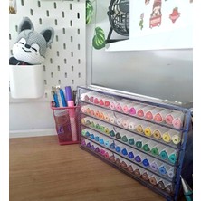 Aşkana Şeffaf Akrilik Kozmetik Organizer 5 Katlı Çekmeceli Makyaj Düzenleyici | Çok Amaçlı Organizer Kutu (Makyaj, Takı, Ofis, Manikür Seti) – Büyük Boy 25X18 cm