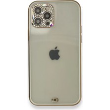 Epilons Iphone 12 Pro Kılıf Liva Taşlı Silikon - Beyaz
