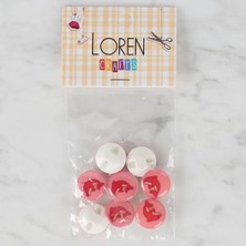 Çarşı Point Loren Crafts 8 Li Pembe Yunus Düğme - 707