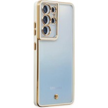 Epilons Samsung Galaxy S21 Ultra Kılıf Liva Lens Silikon - Beyaz