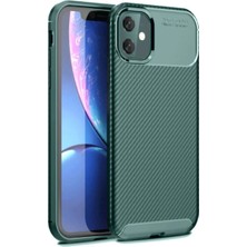 Epilons Iphone 11 Kılıf Auto Focus Karbon Kapak - Koyu Yeşil
