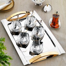 Schafer Allure Çelik Çay Seti 40 Parça- Gold