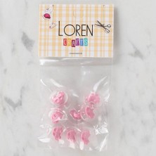 Çarşı Point Loren Crafts 8 Li Şeffaf Pembe Araba Düğme - 249