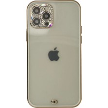 Epilons Iphone 12 Pro Max Kılıf Liva Taşlı Silikon - Beyaz