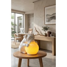 Bulldog Tasarımlı 3D Dekoratif Masa Lambası, Estetik Çocuk Odası Gece Lambası, Tealight 25 x 25 cm