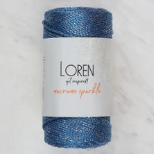 Çarşı Point Loren Macrame Sparkle Simli Mavi El Örgü Ipi - Rm
