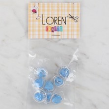 Çarşı Point Loren Crafts 8 Li Şeffaf Mavi Çilek Düğme - 264