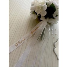 Nuksoc Isimli Gelin Çiçeği Kurdelesi Düğün Nikah Kına Hediyelik Bride