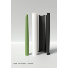 Cage Art Studio Şamdanlık Mum Silikon Kalıp M7 -Uzun Mum Silikon Kalıp M7 , Mum Yapım Malzemeleri 21.2 x 2.2 cm