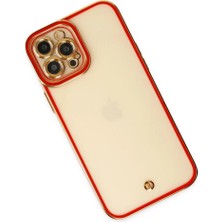 Epilons Iphone 12 Pro Kılıf Liva Lens Silikon - Kırmızı