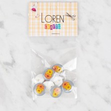 Çarşı Point Loren Crafts 8 Li Mavi Civciv Düğme - 701