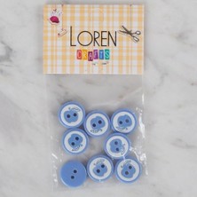 Çarşı Point Loren Crafts 8 Li Mavi Elma Düğme - 463