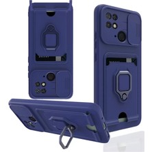 Epilons Redmi 10C Kılıf Zuma Kartvizitli Yüzüklü Silikon - Lacivert