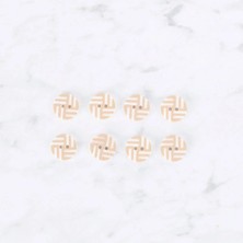 Çarşı Point Loren Crafts 8 Li Çizgili Bej Rengi Düğme - 0297