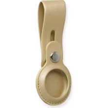 Epilons Airtag Askılı Deri Kılıf - Gold
