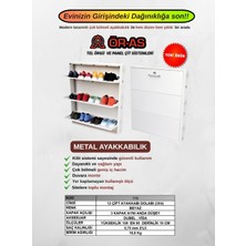 Ör - As Tel Örgü & Panel Çit Sistemleri Ayakkabılık (- Metal -) 3x4 Düşer Kapaklı 12 Çift Ayakkabı Dolabı Beyaz (108X90X16 Cm)