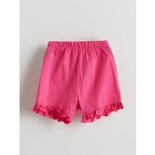 Lc Waikiki Yeni Sezon Beli Lastikli Paçası Fırfırlı Kız Bebek Şort