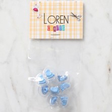 Çarşı Point Loren Crafts 8 Li Şeffaf Mavi Ayak Düğme - 272